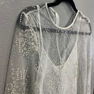 Zara White Glitter Party Dress